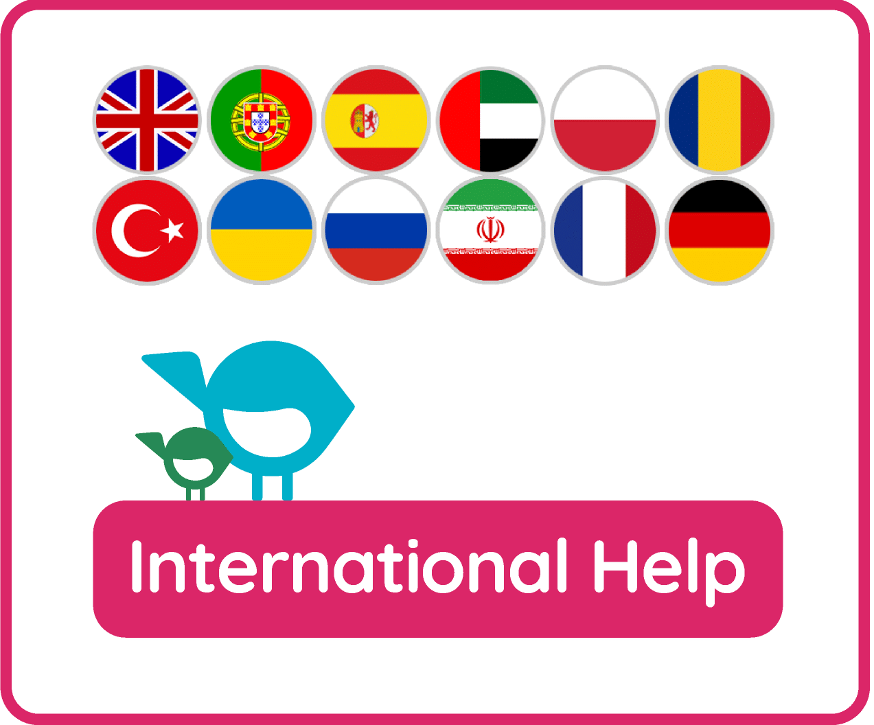 Button_International Help_quadratisch
